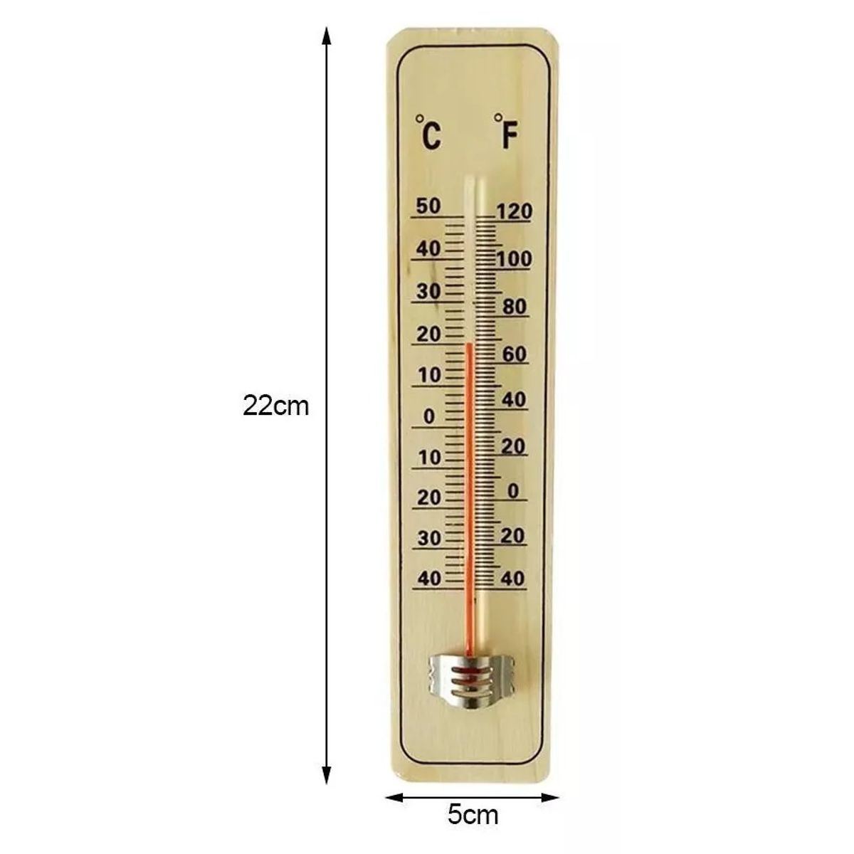 GENERICO - TERMÓMETRO DE PARED MEDIDOR DE TEMPERATURA MADERA 22 CM