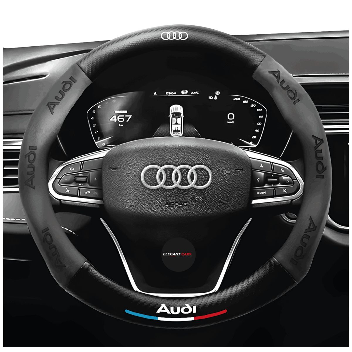 JET - Funda De Volante Premium Para Audi  Color Negro
