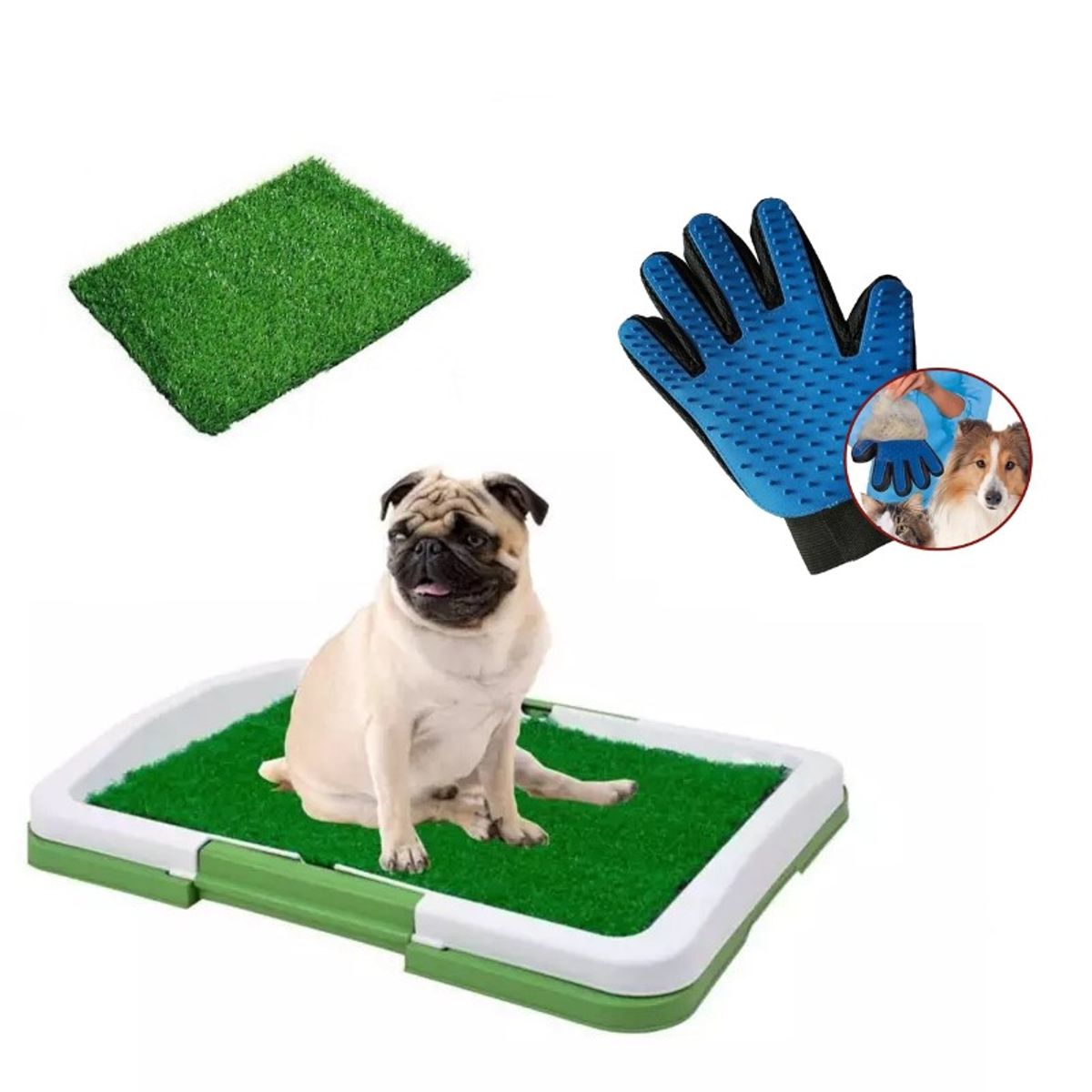 GENERICO - Baño Para Perros Puppy Potty  Grass Sintético  Guante