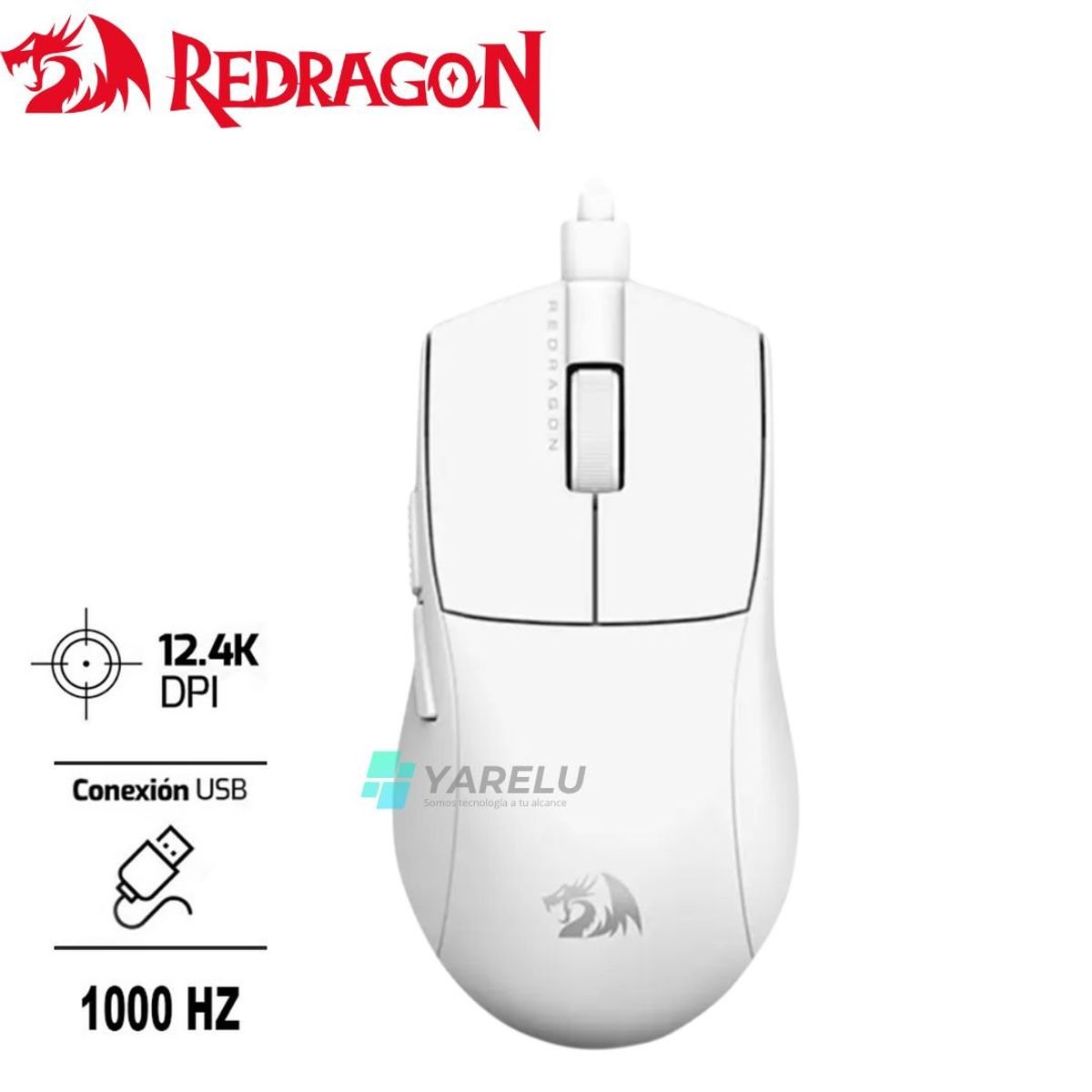 REDRAGON - Mouse Redragon K1NG M724 1K HZ WHITE