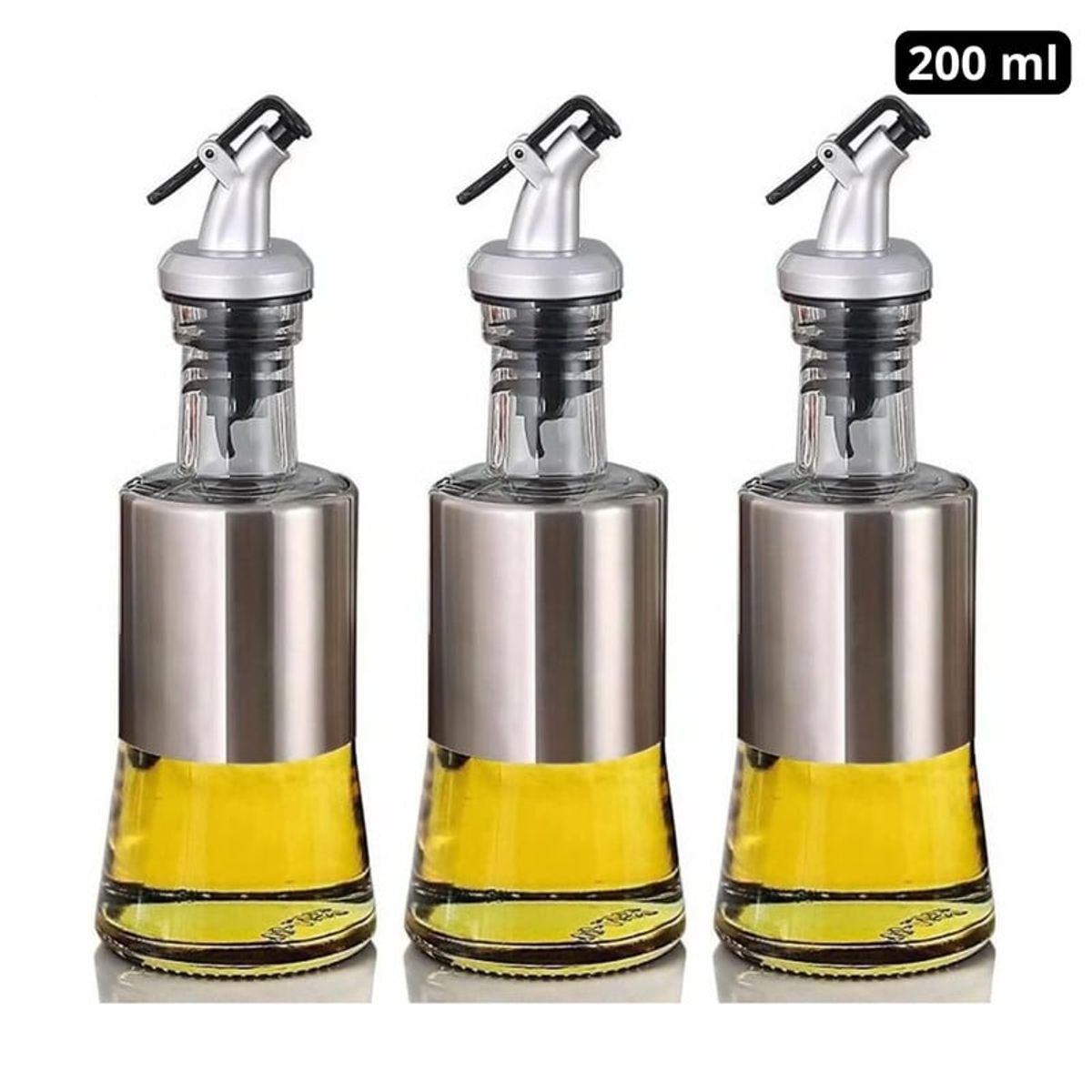 PENTHA - Aceitero Frasco Dispensador Especiero de Vidrio Pack X3