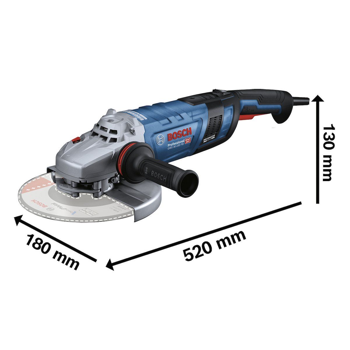 BOSCH - Esmeril Angular 9 2800W Brushless CC Bosch GWS 30-230 PB