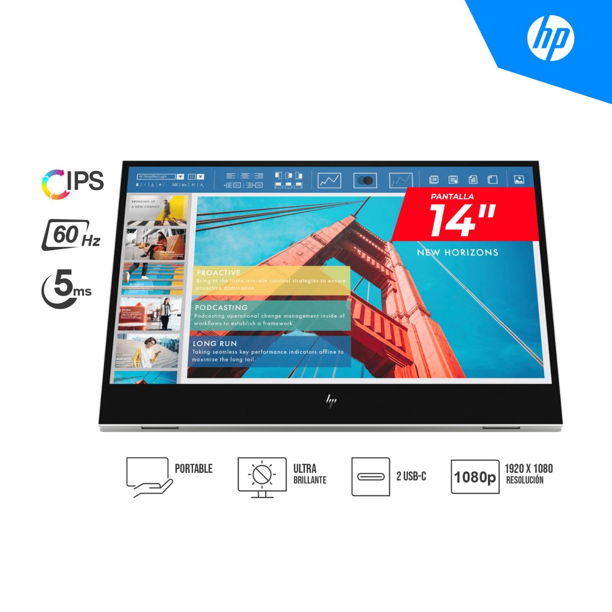 HP - Monitor HP E14 Portatil G4 14 FHD 1920 x 1080 USB-C