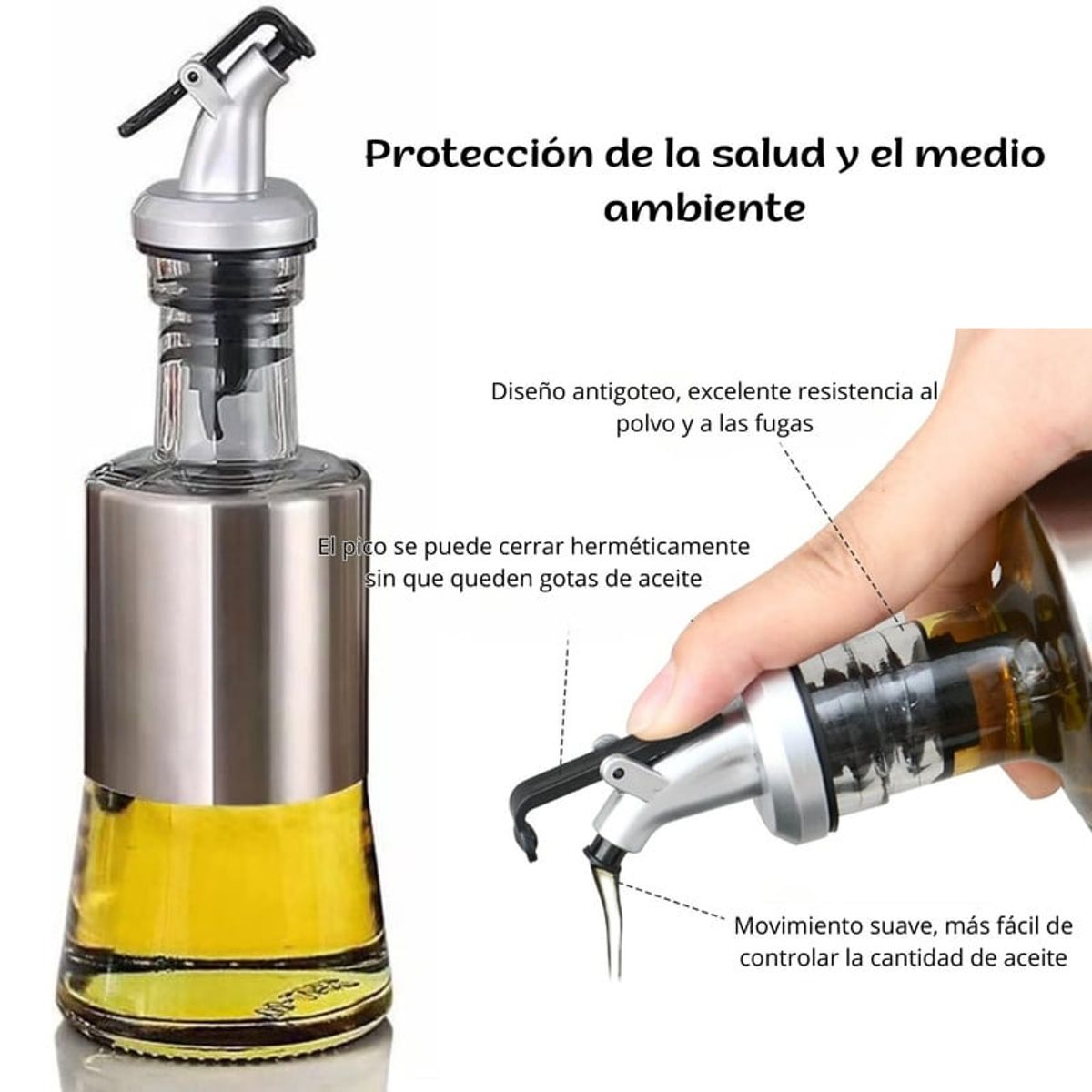 PENTHA - Dispensador de Aceite más Condimentero Especiero X6