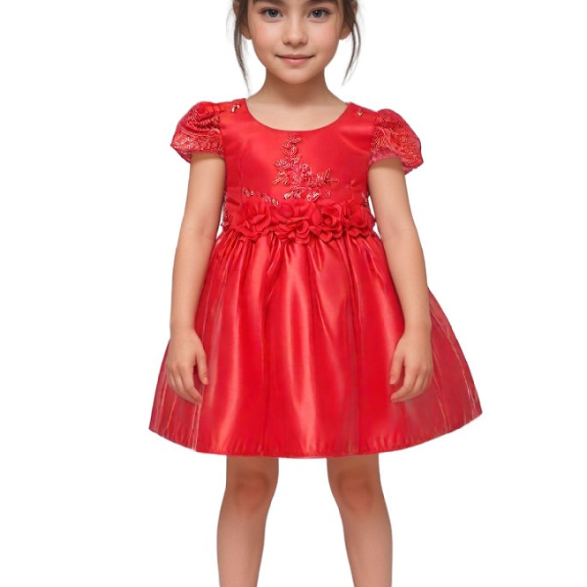 GENERICO - Vestido para Niña Rojo Scarlett