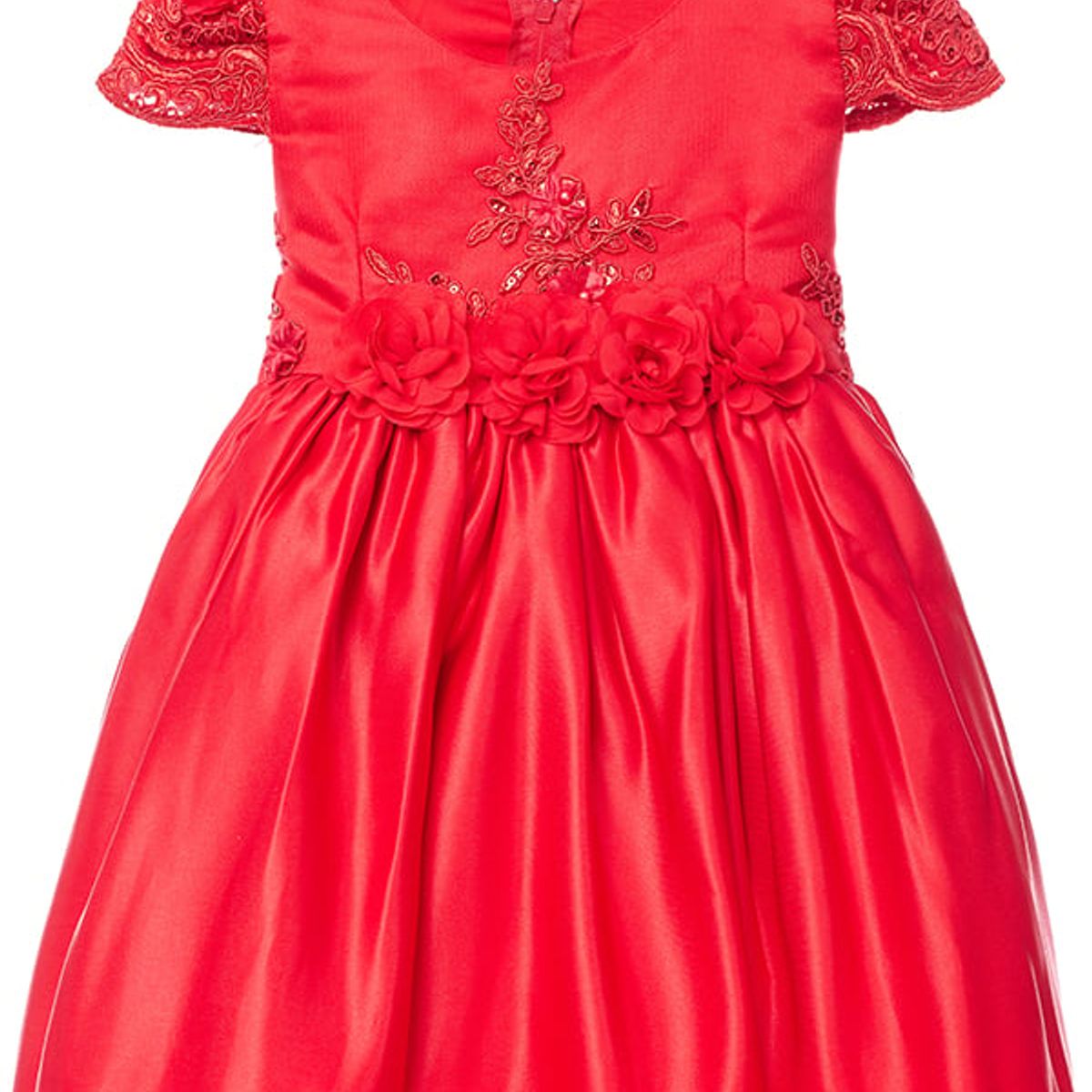 GENERICO - Vestido para Niña Rojo Scarlett