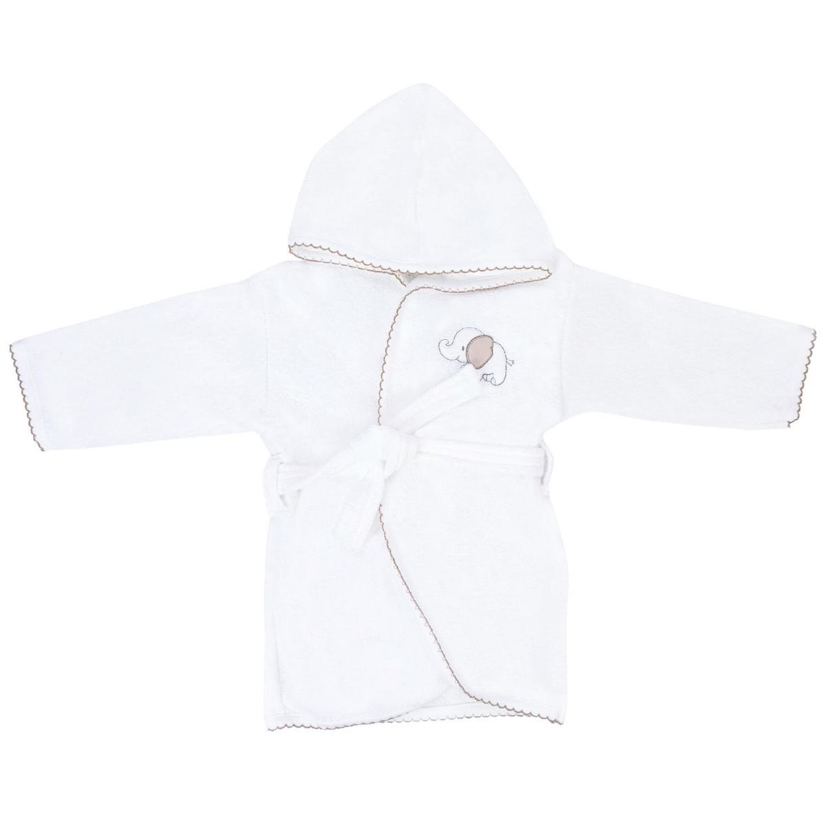 GENERICO - Salida de baño bebé - Elefante - Blanco - Beige