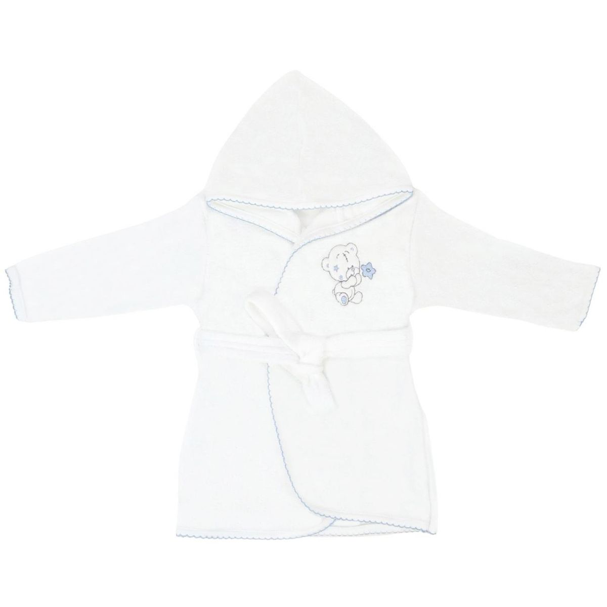 GENERICO - Salida de baño bebé - Osito - Blanco - Celeste