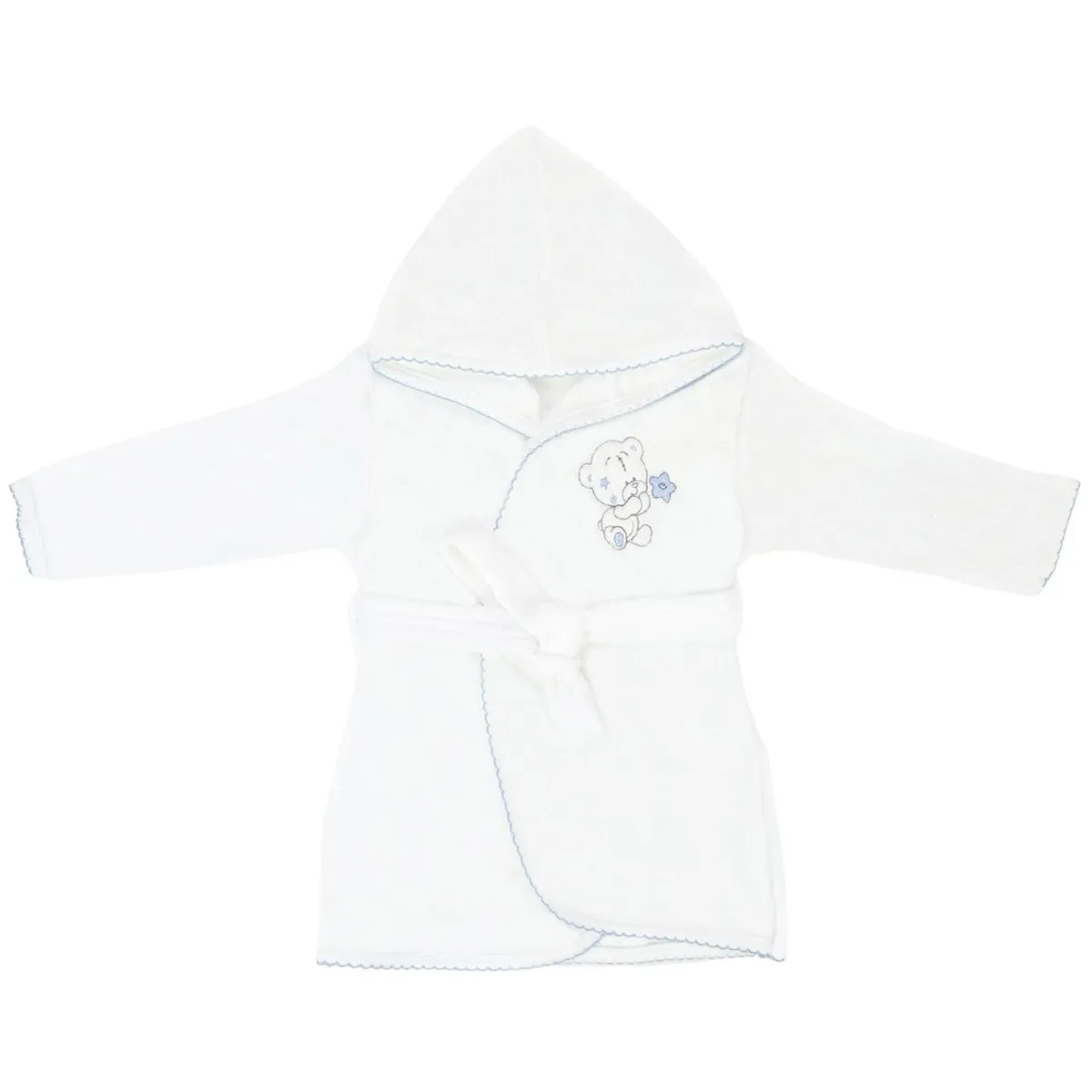 GENERICO - Salida de baño bebé - Osito - Blanco - Celeste