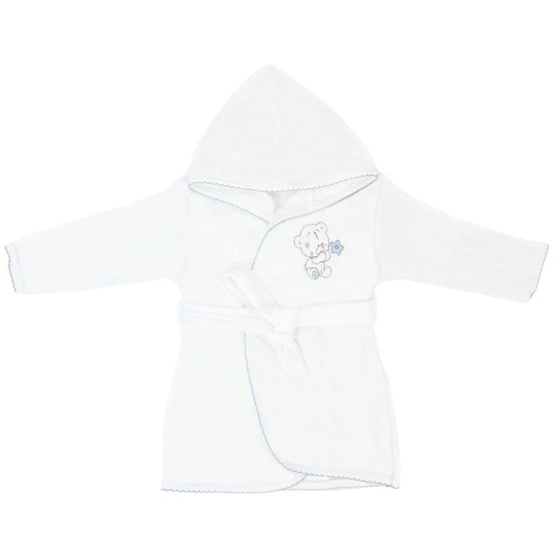 GENERICO - Salida de baño bebé - Osito - Blanco - Celeste