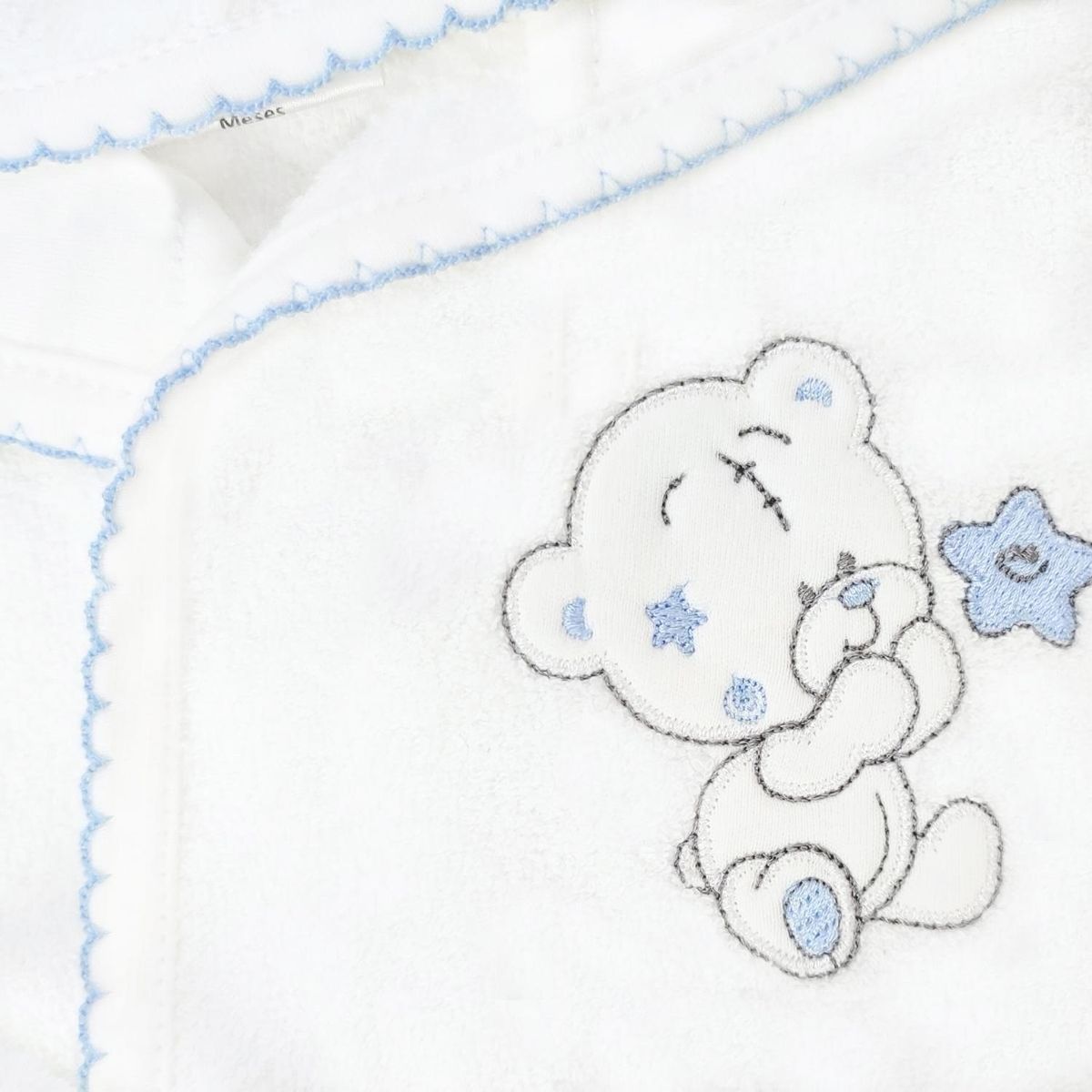 GENERICO - Salida de baño bebé - Osito - Blanco - Celeste