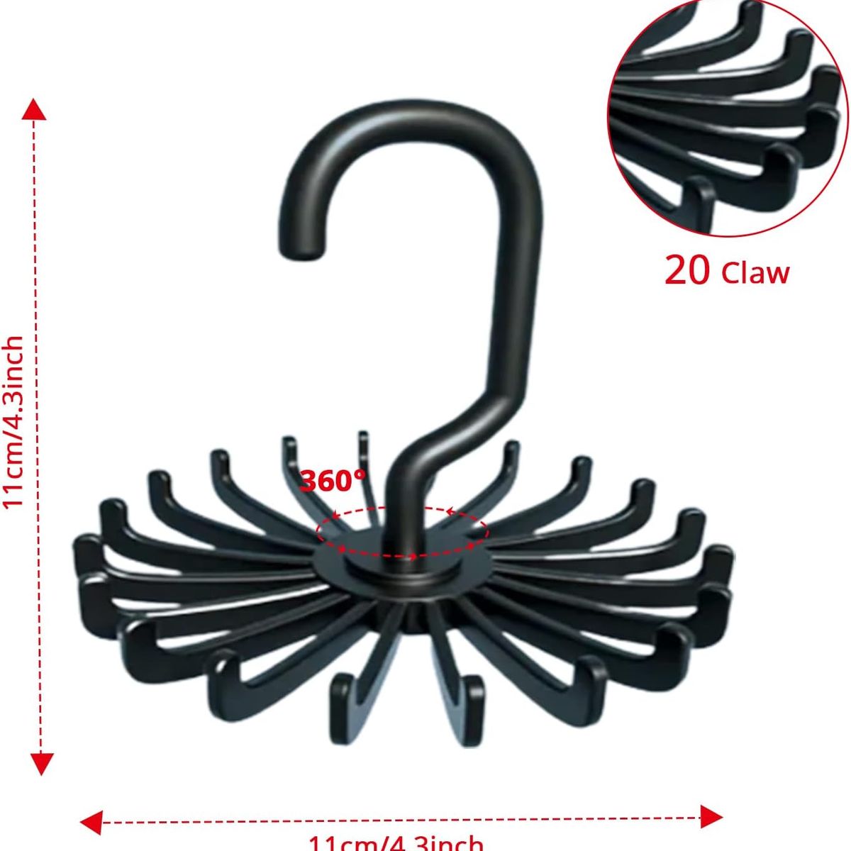 GENERICO - Gancho Colgador de Corbata Giratorio 360° 2pcs