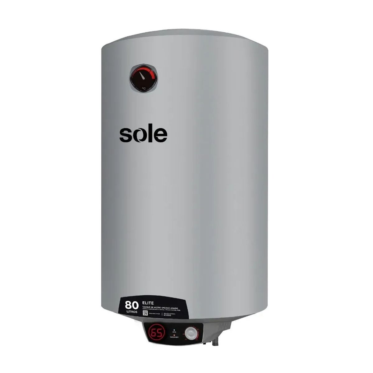 SOLE - Terma Electrica Elite 1500W Silver SOLE  80 L -  SOLTEEL080C