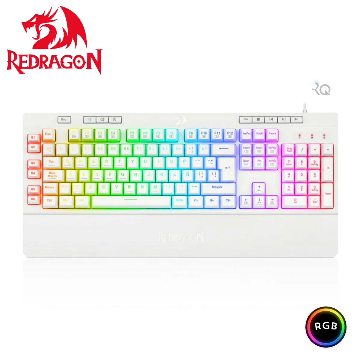 REDRAGON - Teclado Redragon SHIVA Spanish K512W-RGB-SP WHITE