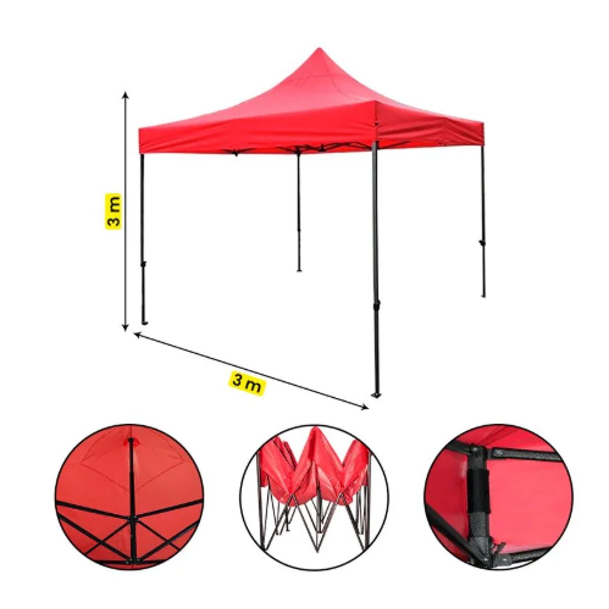 GENERICO - Toldo Plegable Impermeable Rojo