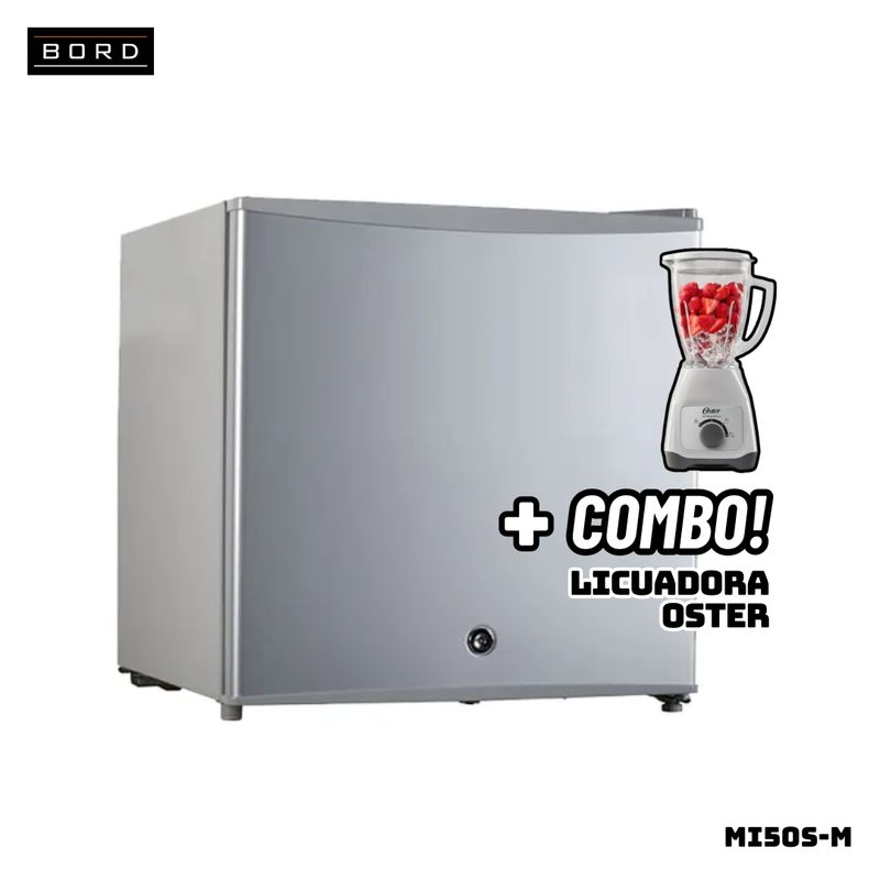 BORD - FRIGOBAR BORD 50 L SILVER - MI50S-M + LICUADORA OSTER BLANCA
