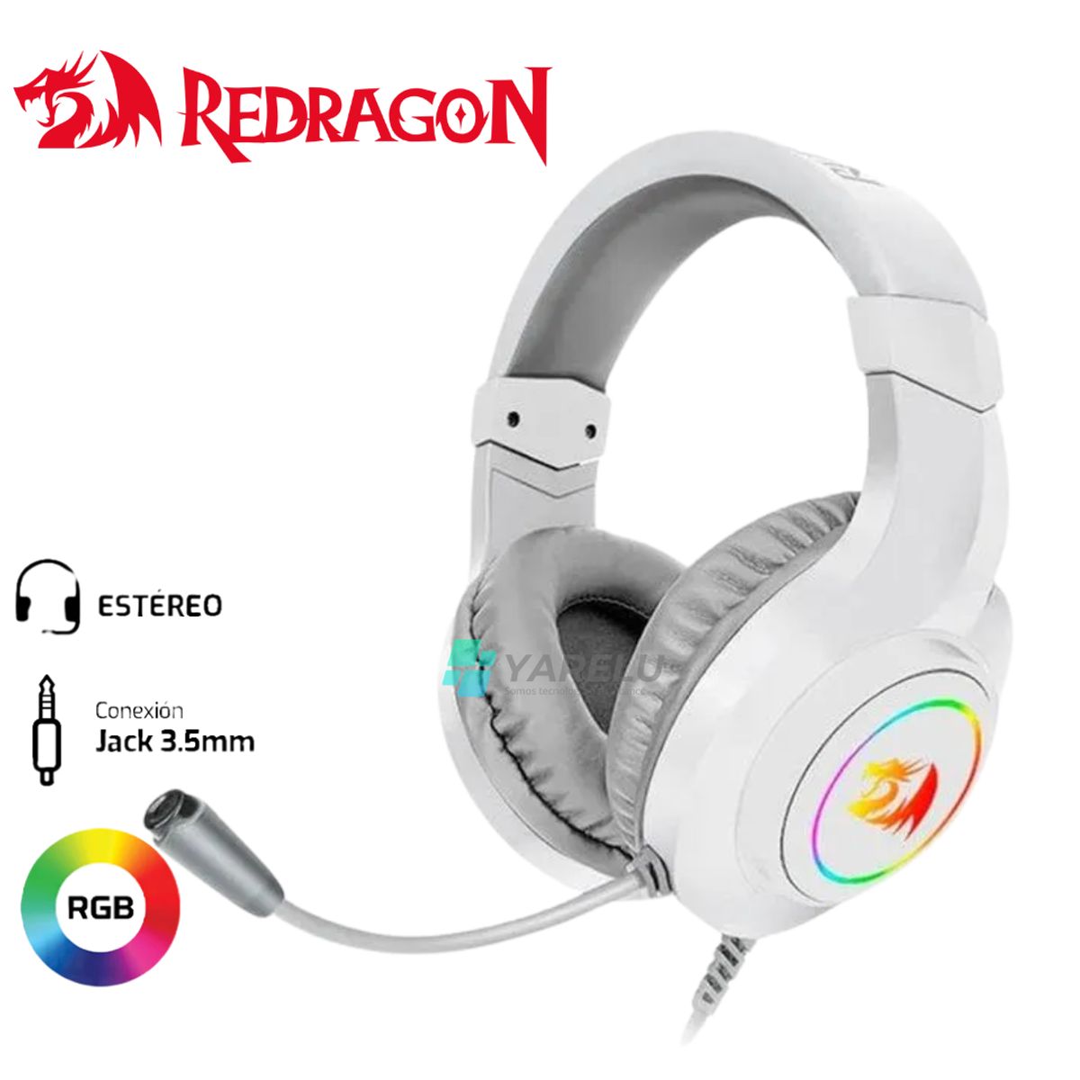REDRAGON - Audífonos Redragon HYLAS H260W-RGB WHITE