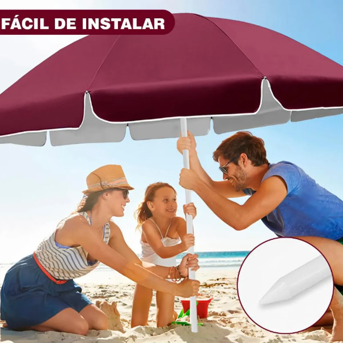 GENERICO - Sombrilla de Playa Grande - Modelo Al Azar