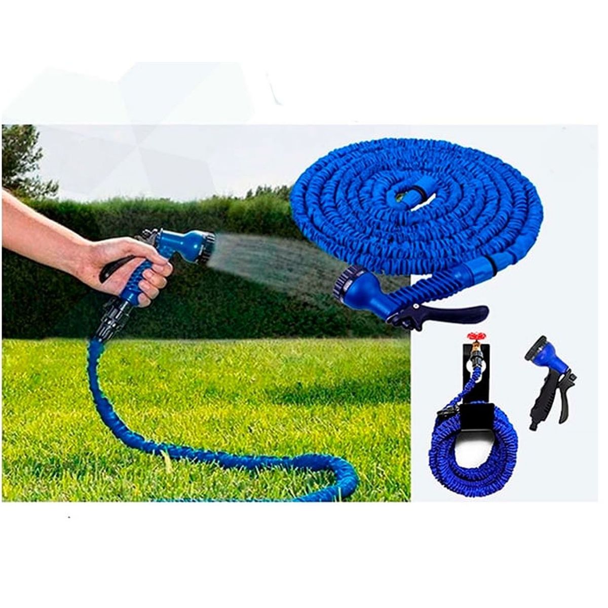 GENERICO - Manguera Expandible 30 Metros Magic Hose Azul