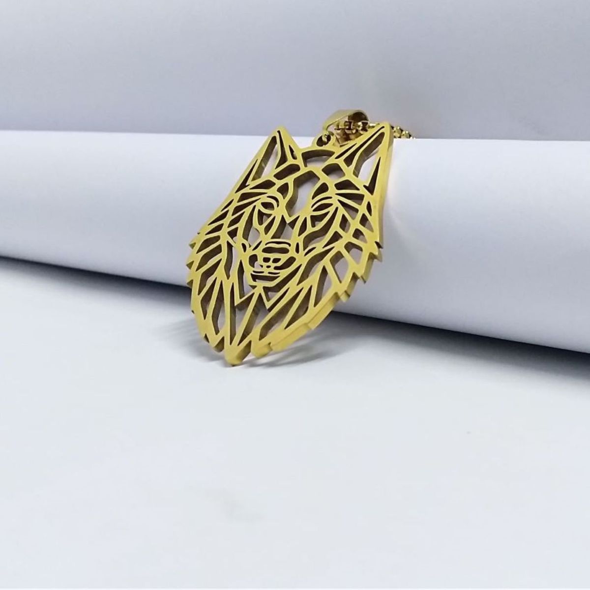 GENERICO - Collar de lobo acero inoxidable 316L DORADO