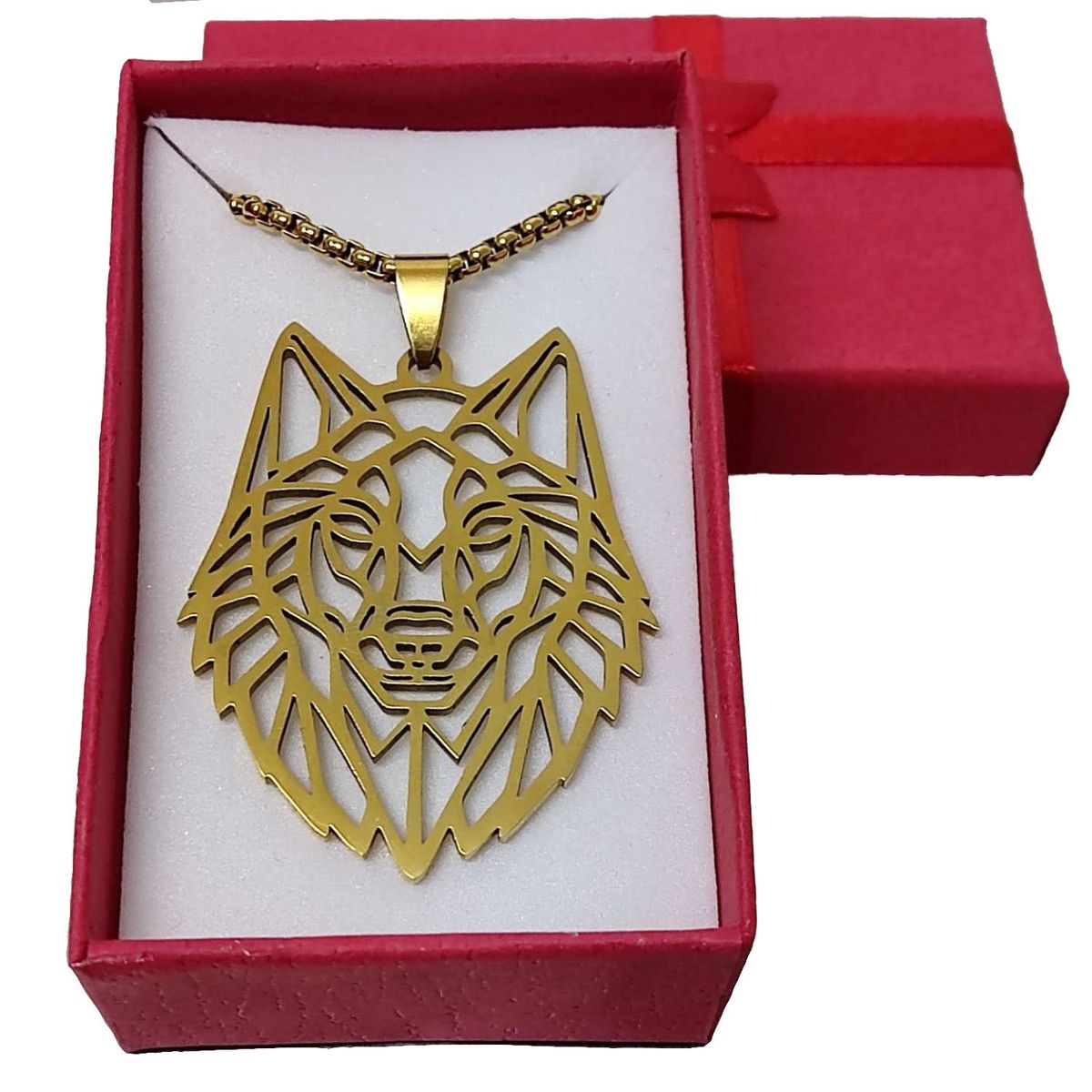 GENERICO - Collar de lobo acero inoxidable 316L DORADO