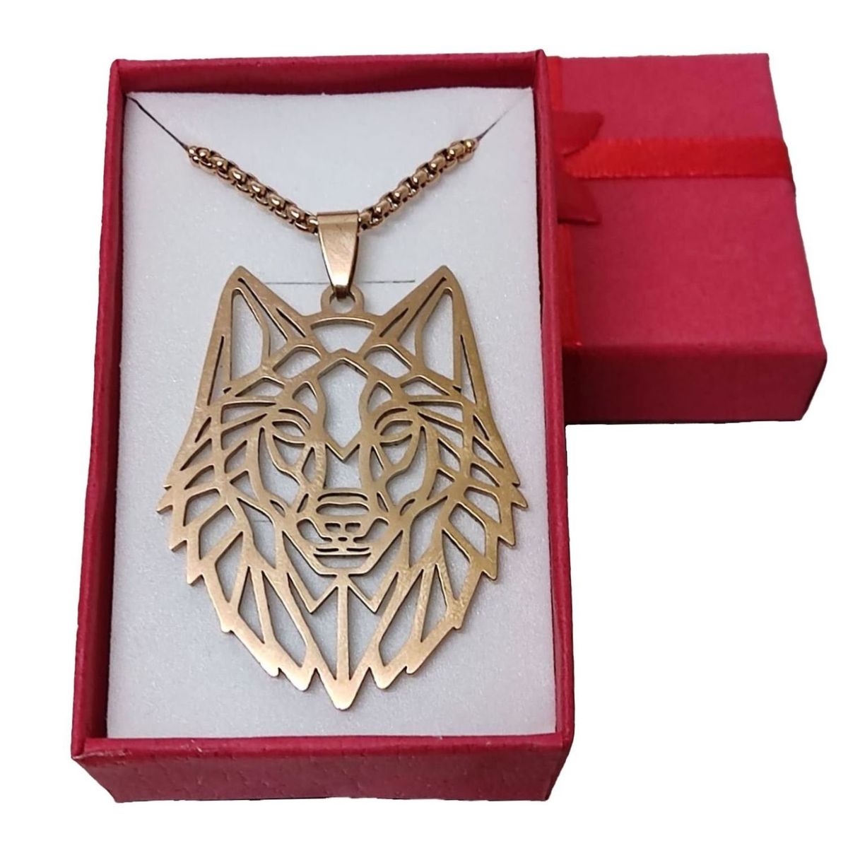 GENERICO - Collar de lobo acero inoxidable 316L ROSA