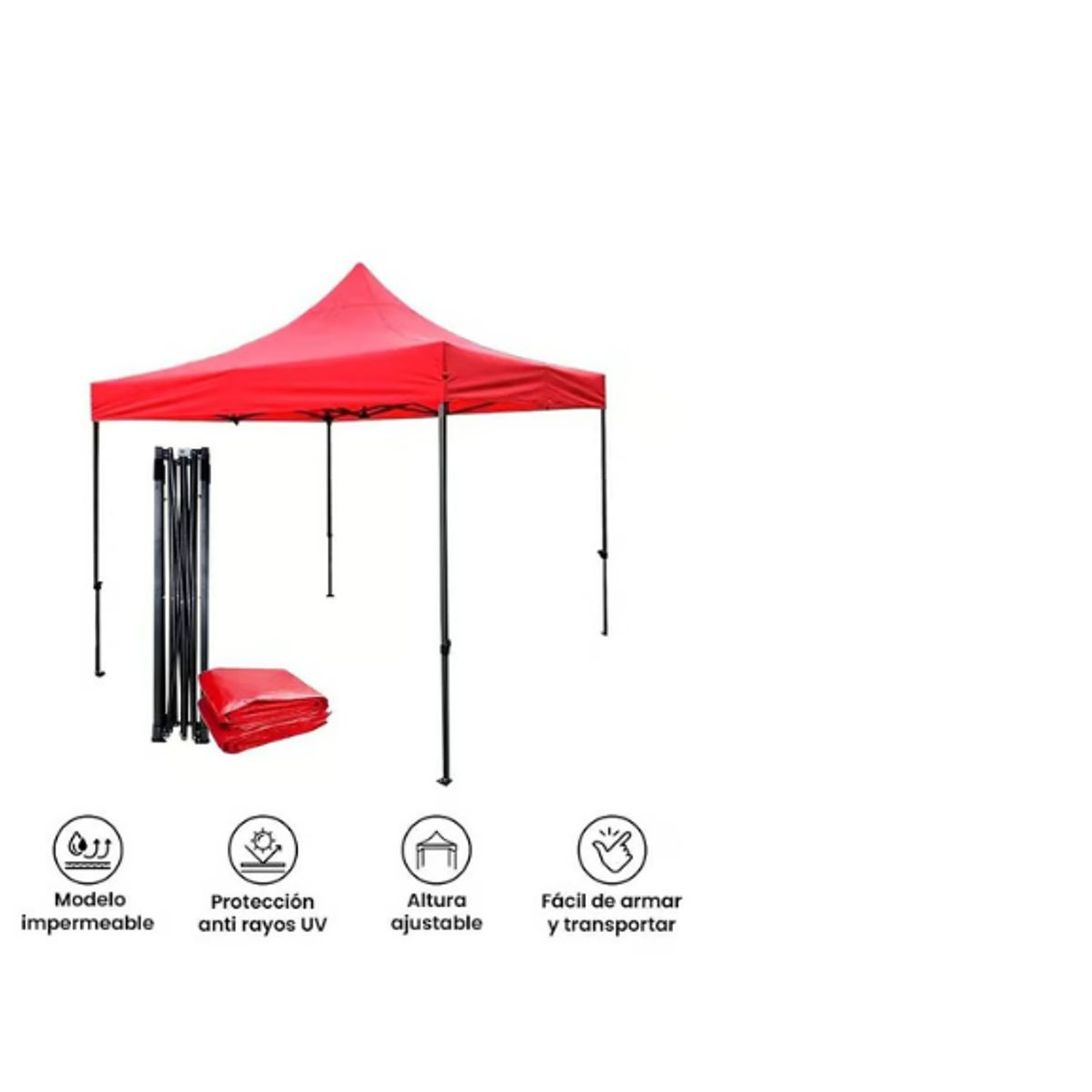 GENERICO - Toldo Plegable Impermeable Rojo