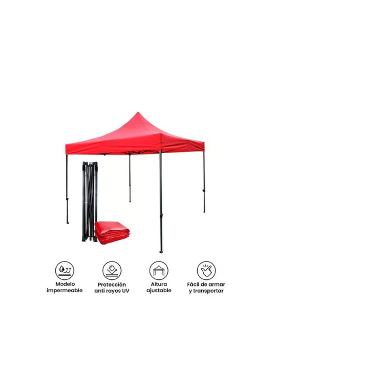 GENERICO - Toldo Plegable Impermeable Rojo