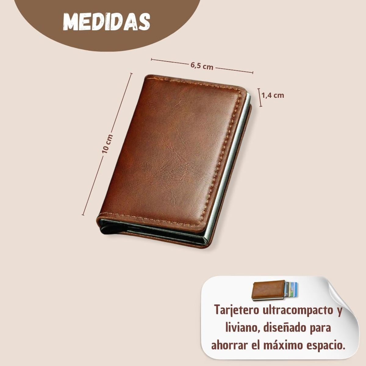 GENERICO - BILLETERA PORTA DOCUMENTOS Y TARJETERO R-FID ANTI ROBO