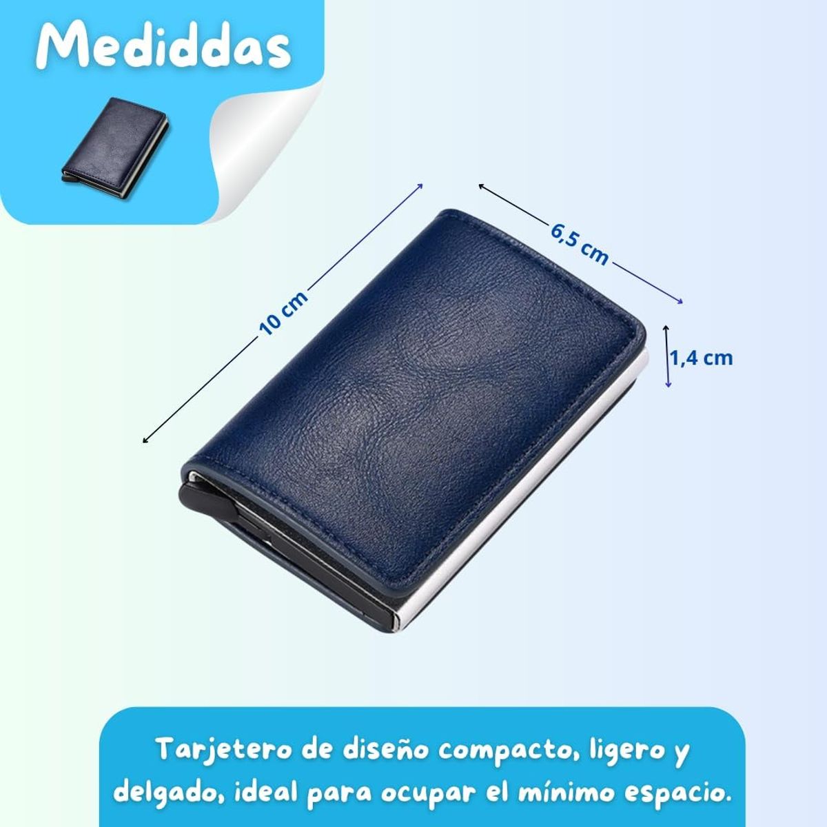 GENERICO - BILLETERA PORTA DOCUMENTOS Y TARJETERO R-FID ANTI ROBO