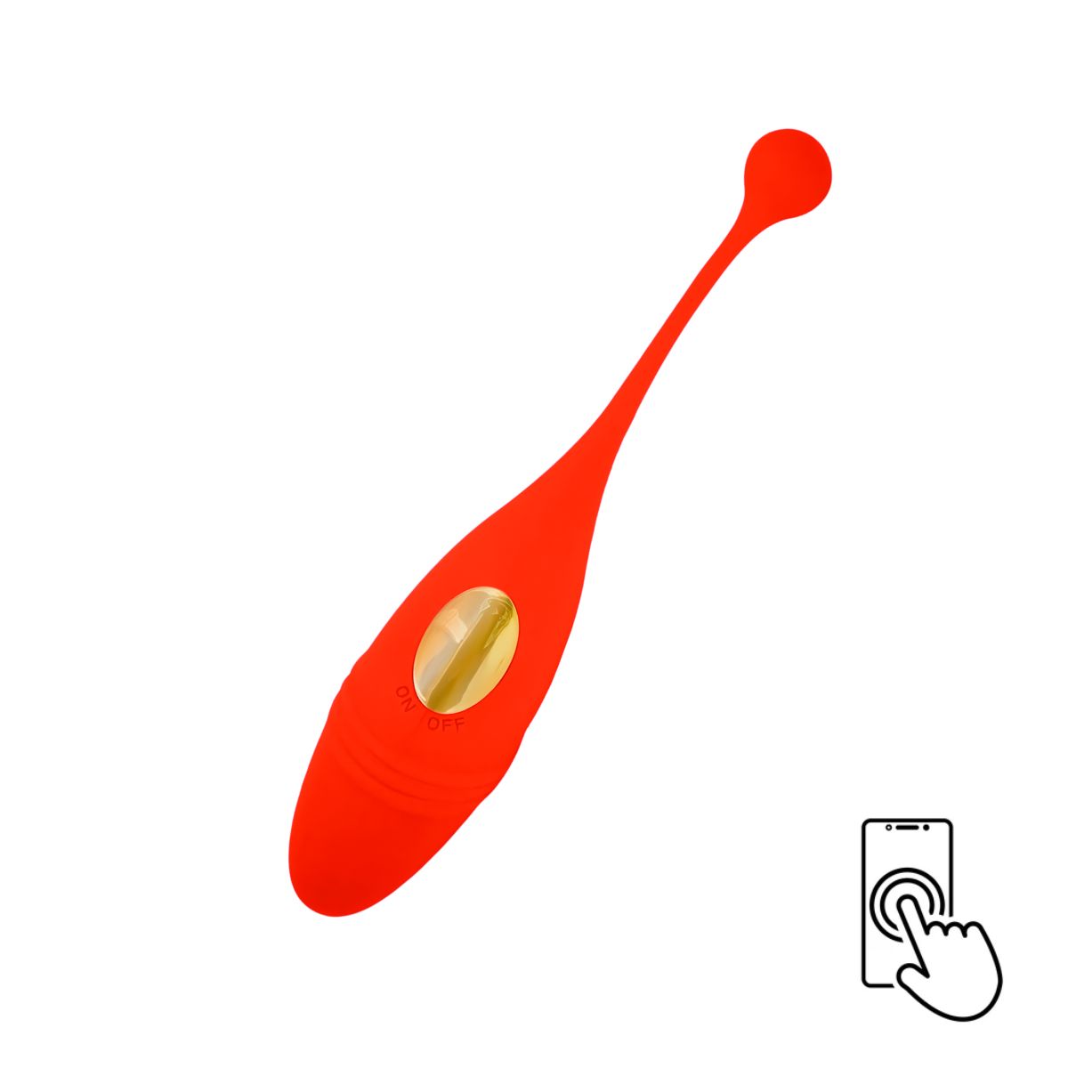 GENERICO - Vibrador Pescado con uso de App - Forma de Huevo en Color Rojo