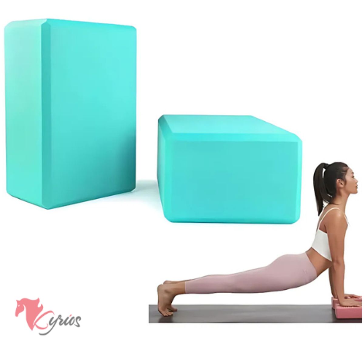 NO LOGO - Ladrillo De Yoga Color Celeste Pastel 1 UND