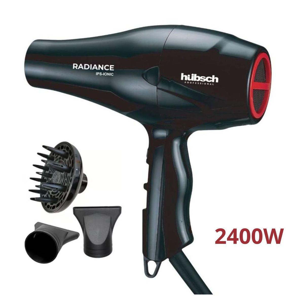 HUBSCH - Secadora de Cabello Profesional Premium 2400W HUBSCH RADIANCE Negro