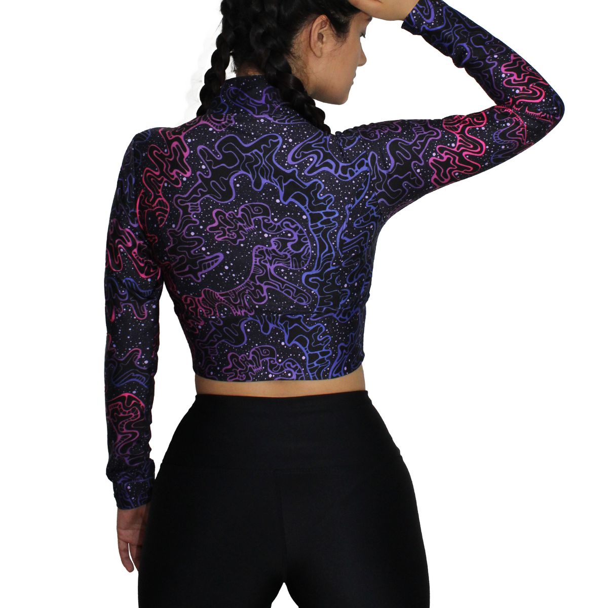 GENERICO - Crop Top Deportivo Manga Larga