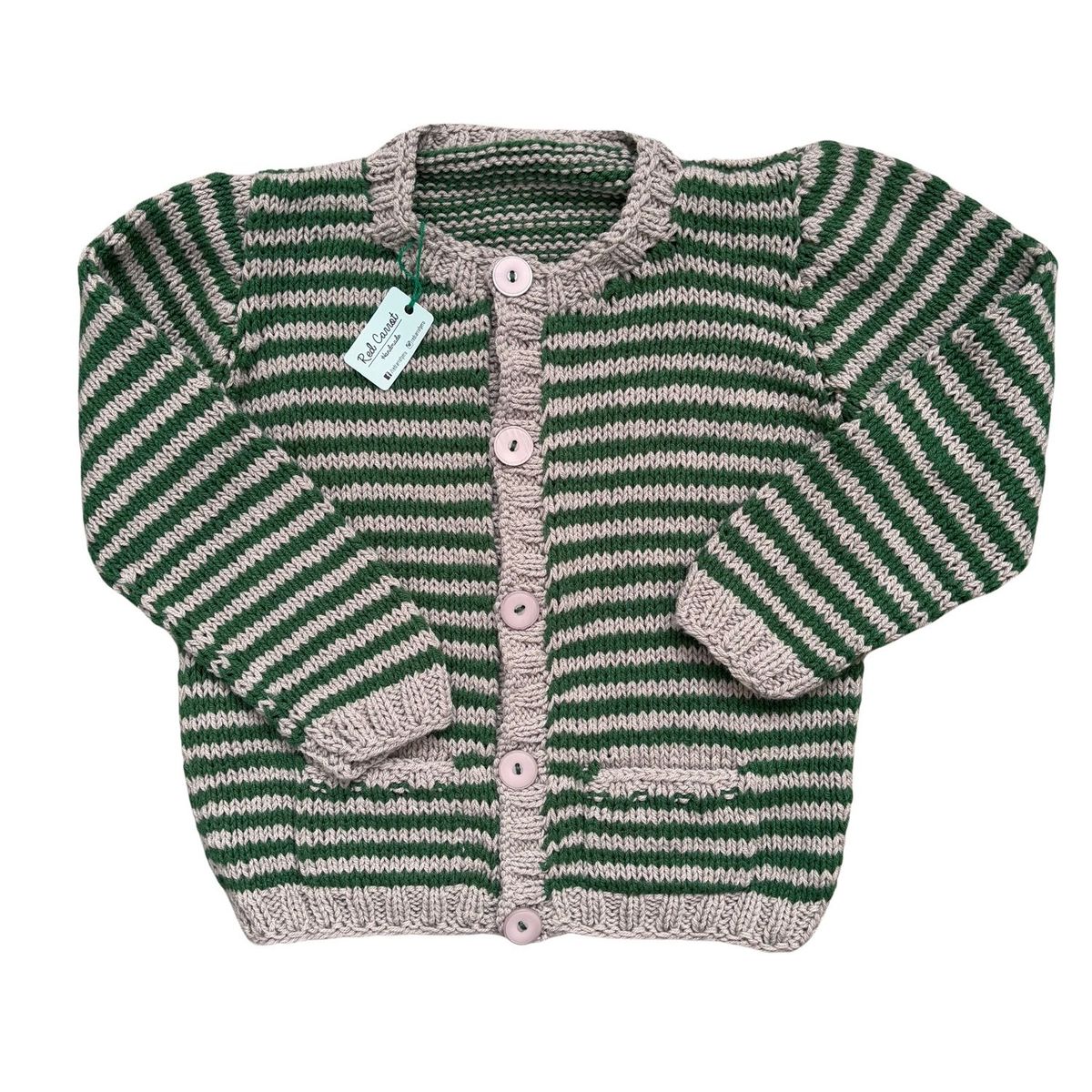 RED CARROT - Chompa verde y gris rayado