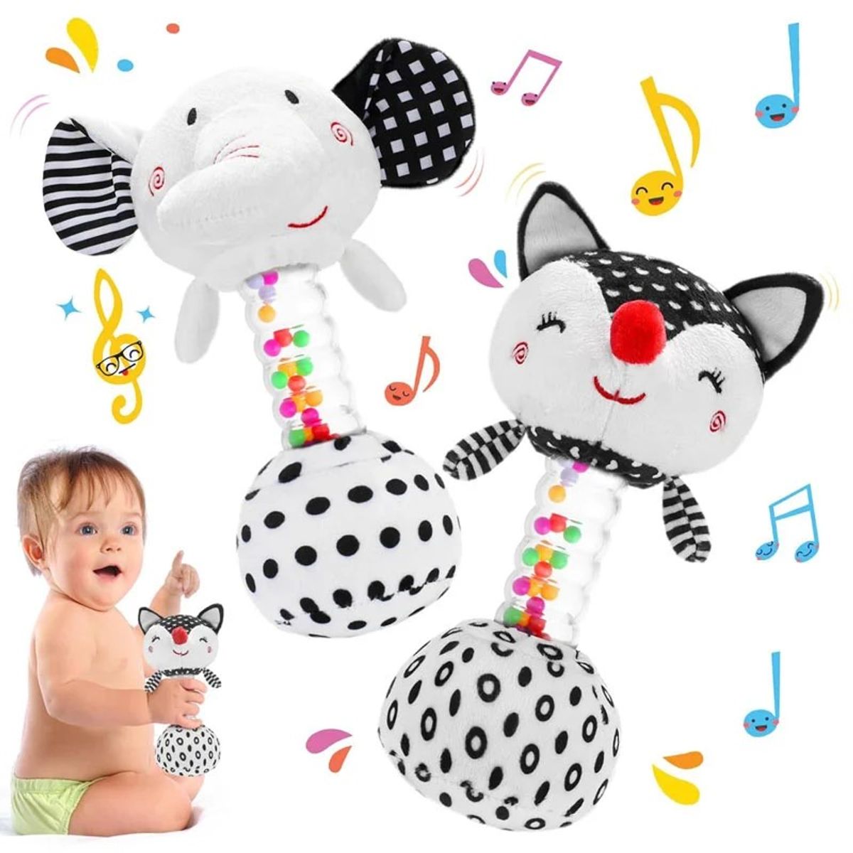 GENERICO - Sonaja Peluche Alto Contraste Dear Friend - Elefante