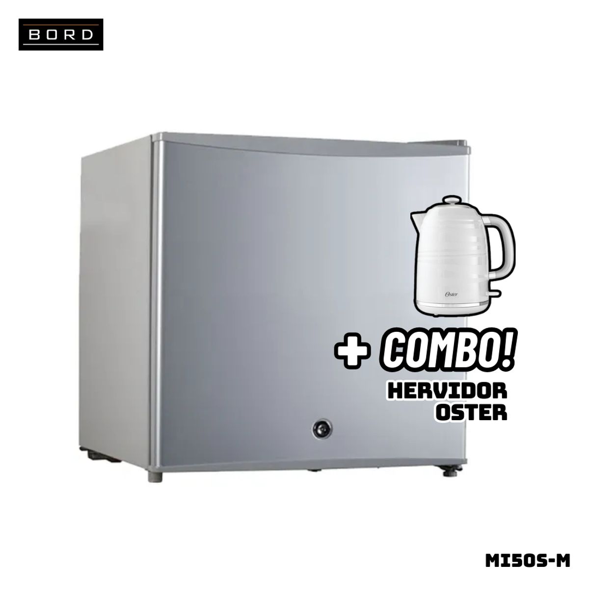 BORD - FRIGOBAR BORD 50 L SILVER - MI50S-M + HERVIDOR OSTER BLANCO