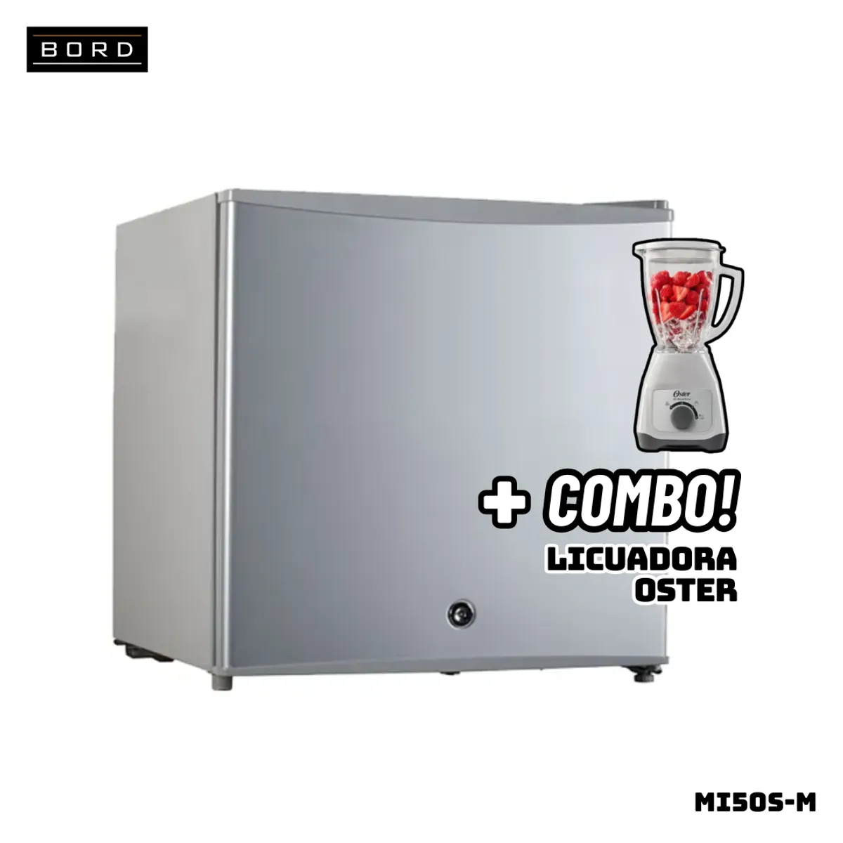 BORD - FRIGOBAR BORD 50 L SILVER - MI50S-M + LICUADORA OSTER BLANCA