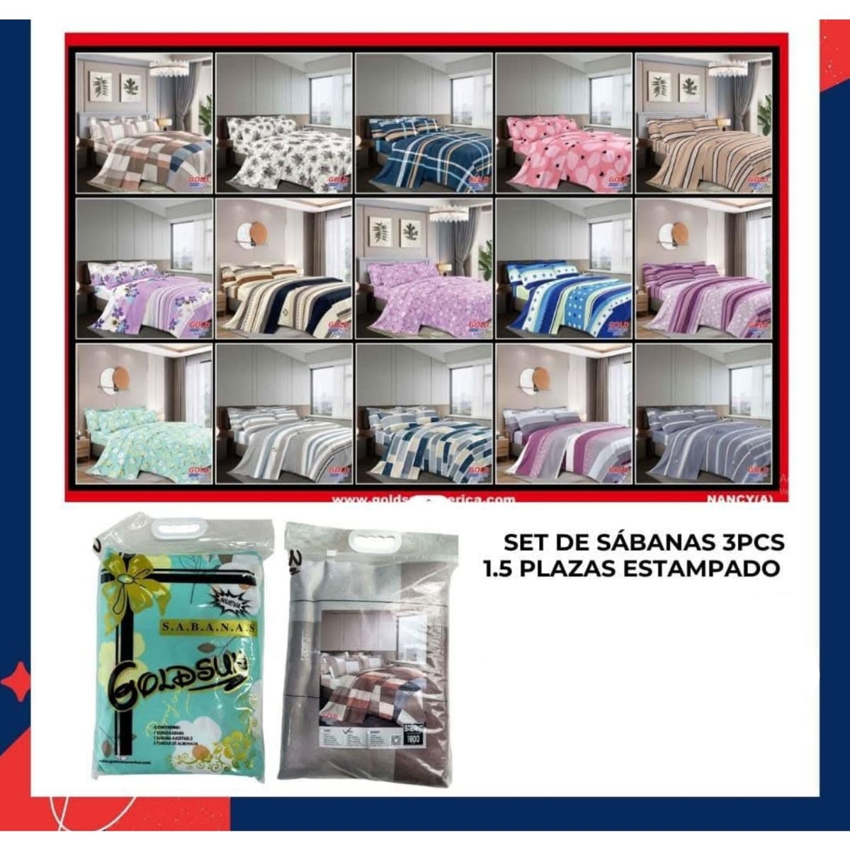 GENERICO - Set de Sabana de 4pcs