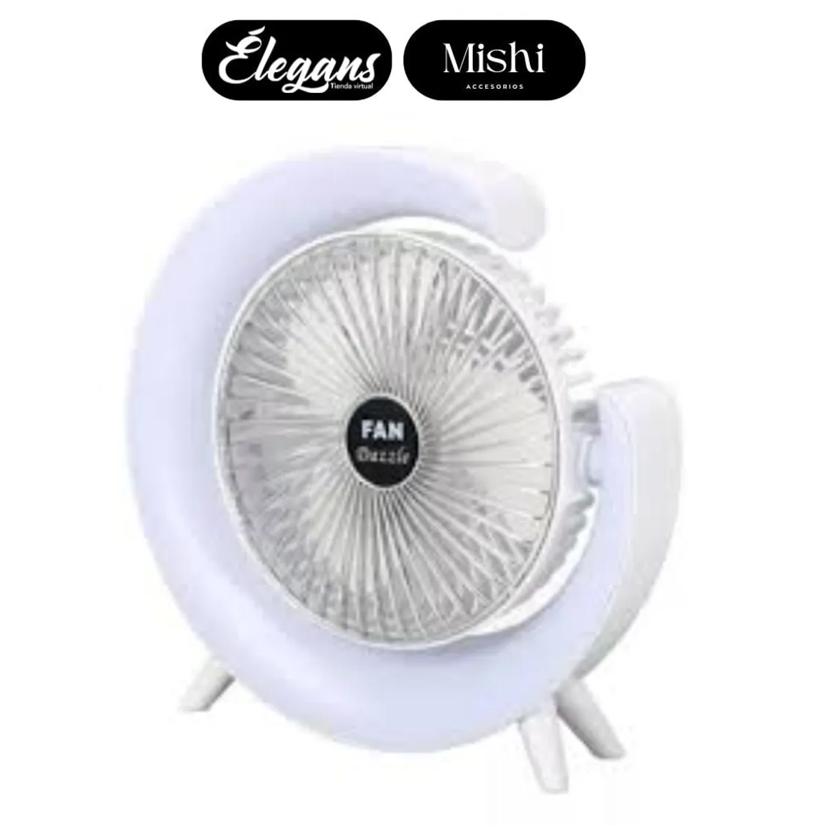 SEISA - Ventilador con luz led Fan color blanco RS13573 Élegans