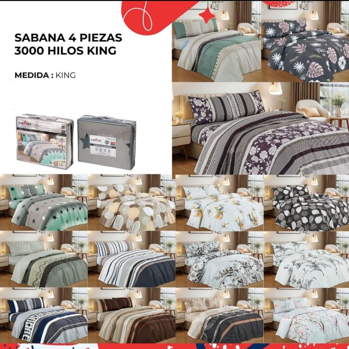 GENERICO - Set de Sabana de 4pcs - King