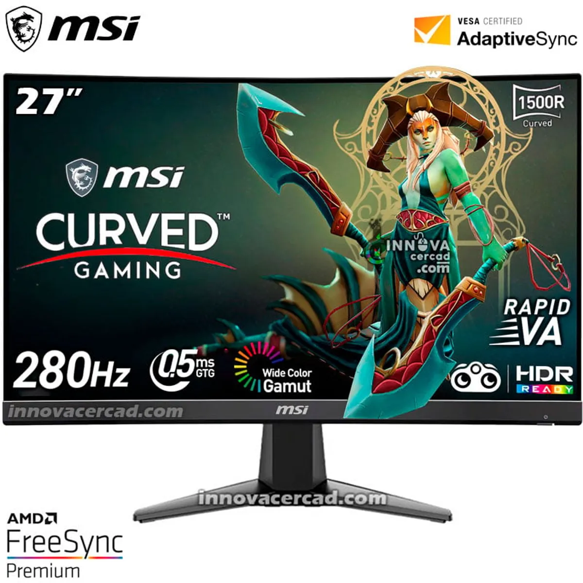 MSI - MONITOR GAMING MSI MAG 276CXF 27 CURVO RAPID VA FHD 280Hz 05ms