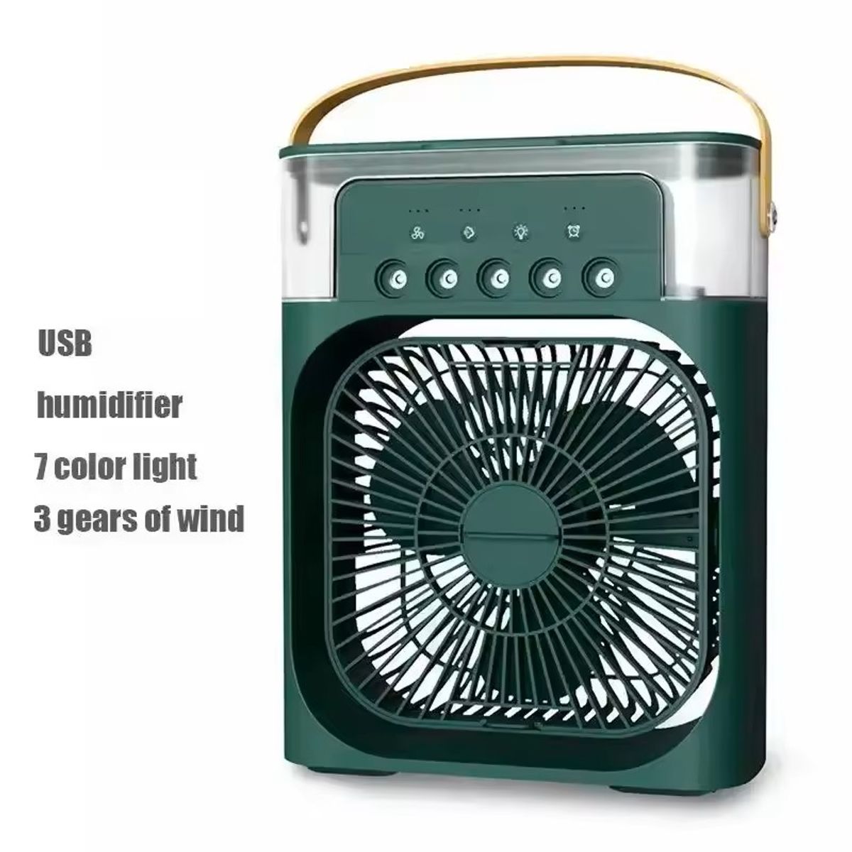 GENERICO - Ventilador Usb Portátil Led Con Humificador Verde