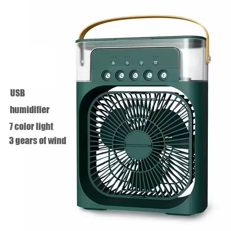 GENERICO - Ventilador Usb Portátil Led Con Humificador Verde