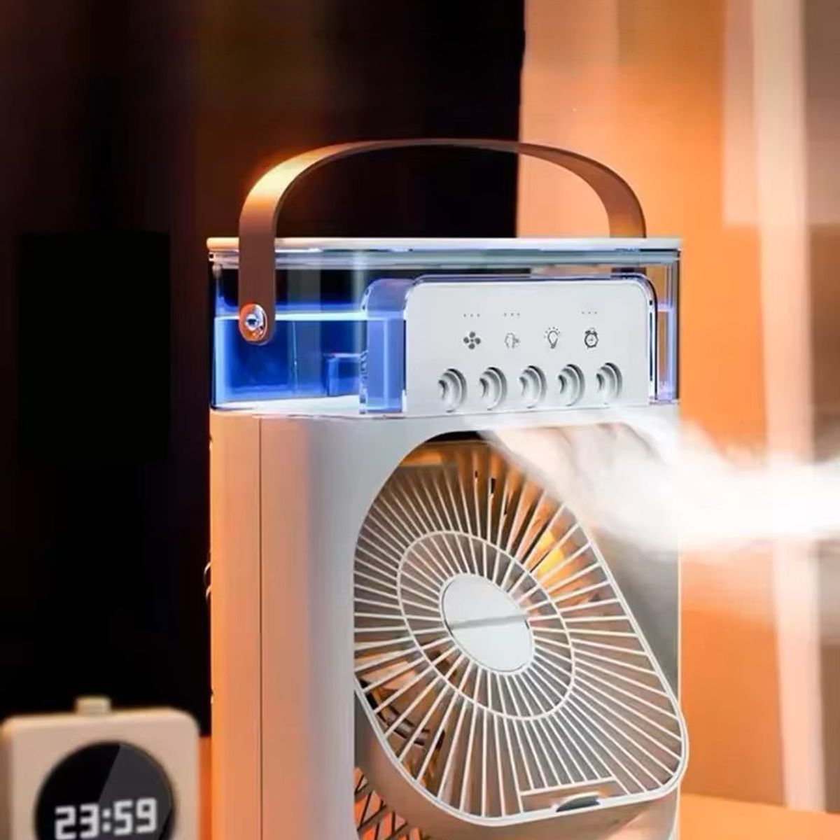 GENERICO - Ventilador Usb Portátil Led Con Humificador Verde