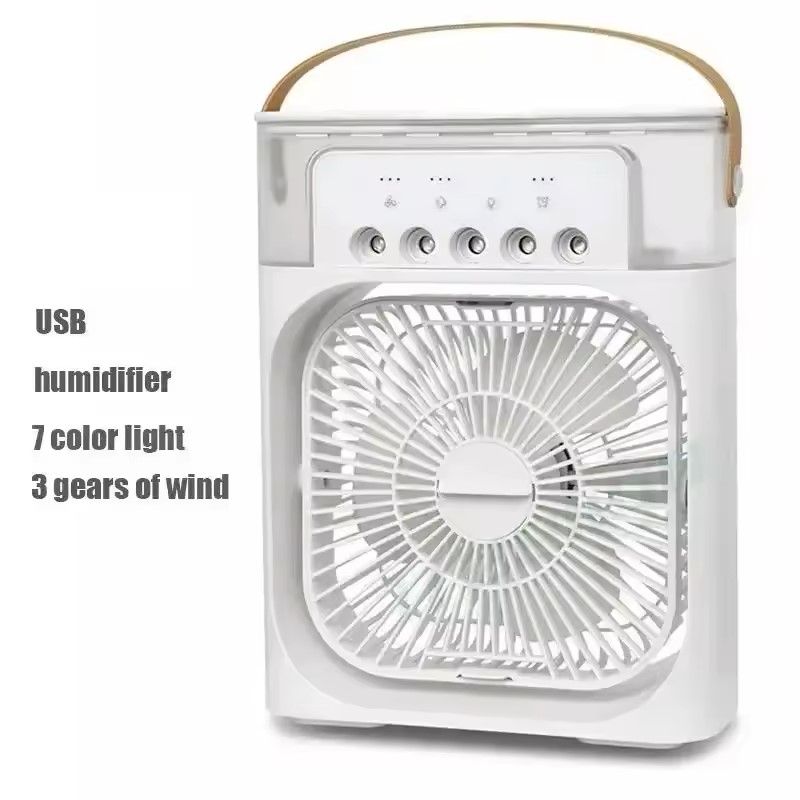 GENERICO - Ventilador Usb Portátil Led Con Humificador Blanco