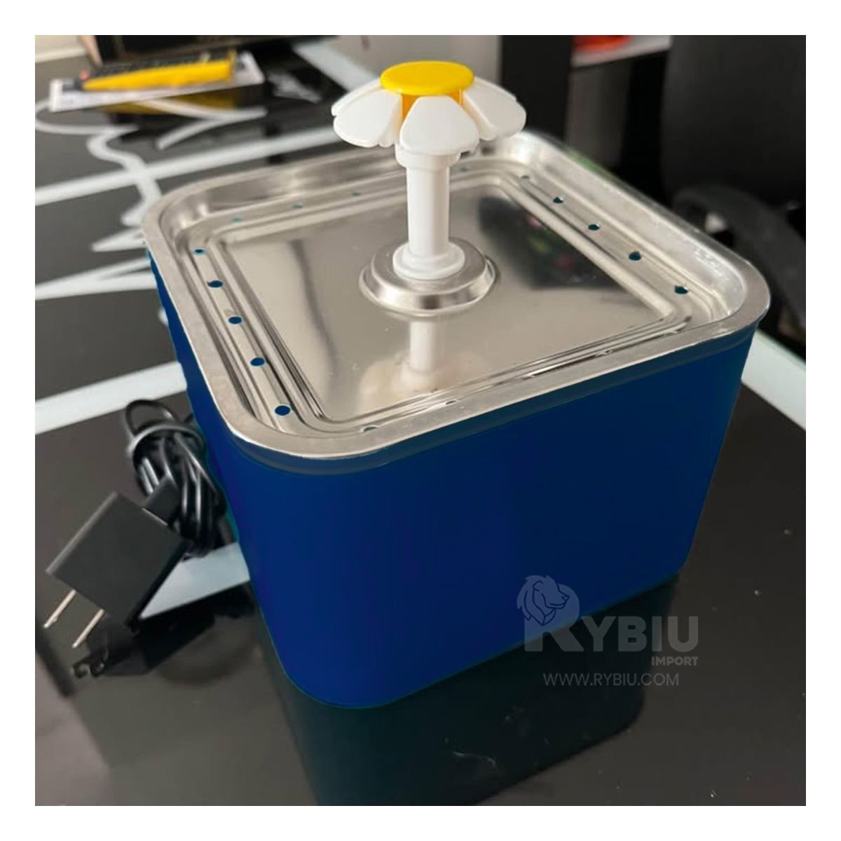 RYBIU IMPORT - Fuente para Mascotas Cuadrado Azul Y+Envoltorio de Regalo