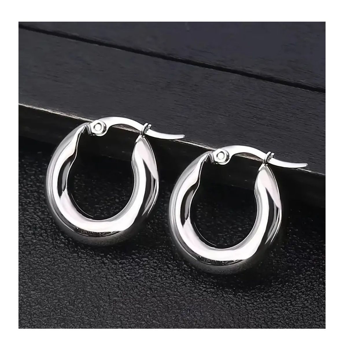 OEM - ARGOLLAS MUJER GRUESAS MEDIANA FINO ACERO INOXIDABLE x NAVIDAD