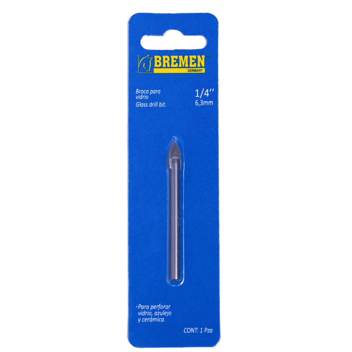BREMEN - Broca Para Vidrio y Ceramicos Bremen 1/4"  - Gris