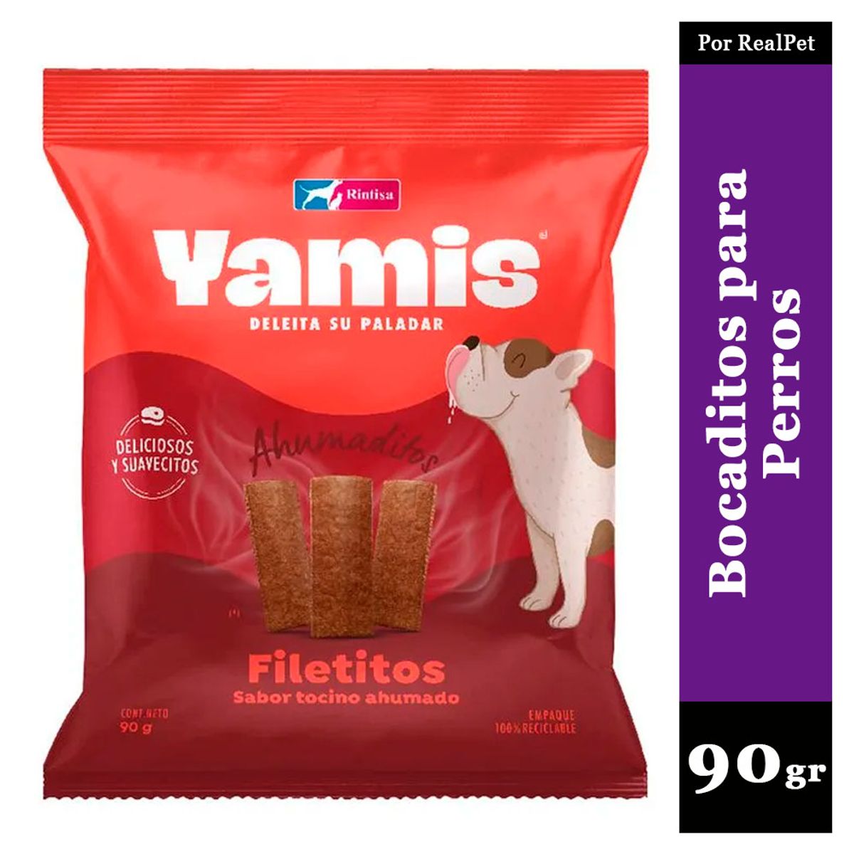 GENERICO - Filetitos Yamis para Perros Adultos Tocino Ahumado 80gr